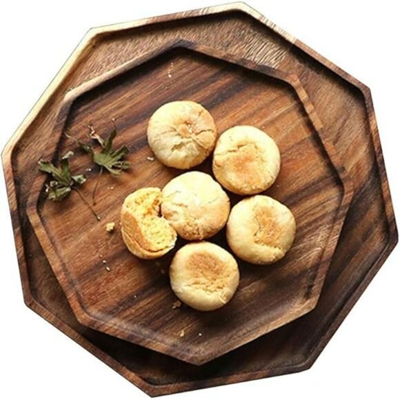 Acacia Wood Charcuterie Board Set Serving Trays Cheese Fruit Veggie Platter - Picture 8 of 8